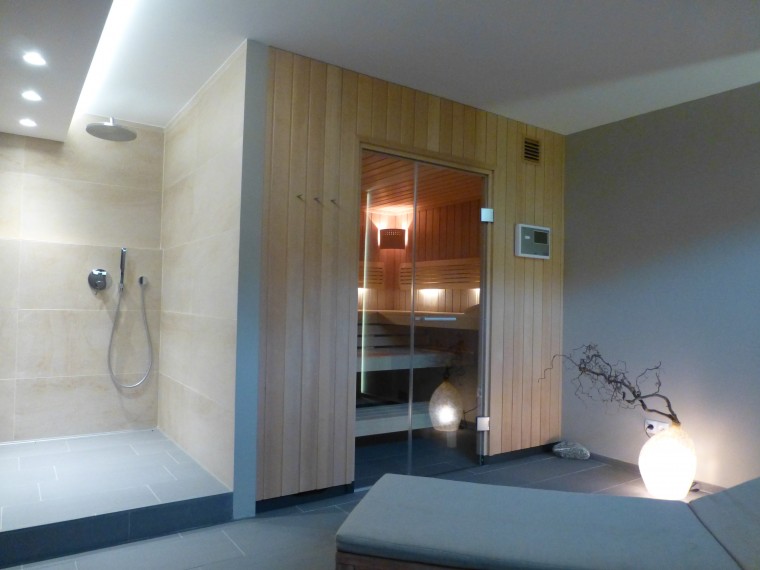 Sauna mit Duschbereich